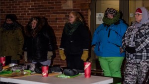 Photo of Jennifer Loner, Sandy Watson, Sandie Collyer Sidsworth, Caitlin Moyles and Judy Brant at CMHA-HPE Sleep Out! So Others Can Sleep In.