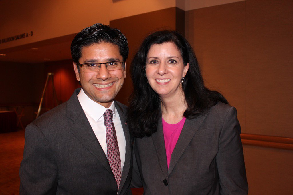 Minister Naqvi with CMHA Ontario Camille Quenneville before speaking at the HSJCC conference.