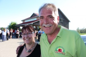 Heather Debruyn, executive director of Elgin County, and Steve Peters, manager at Salt Creek Farm Market.